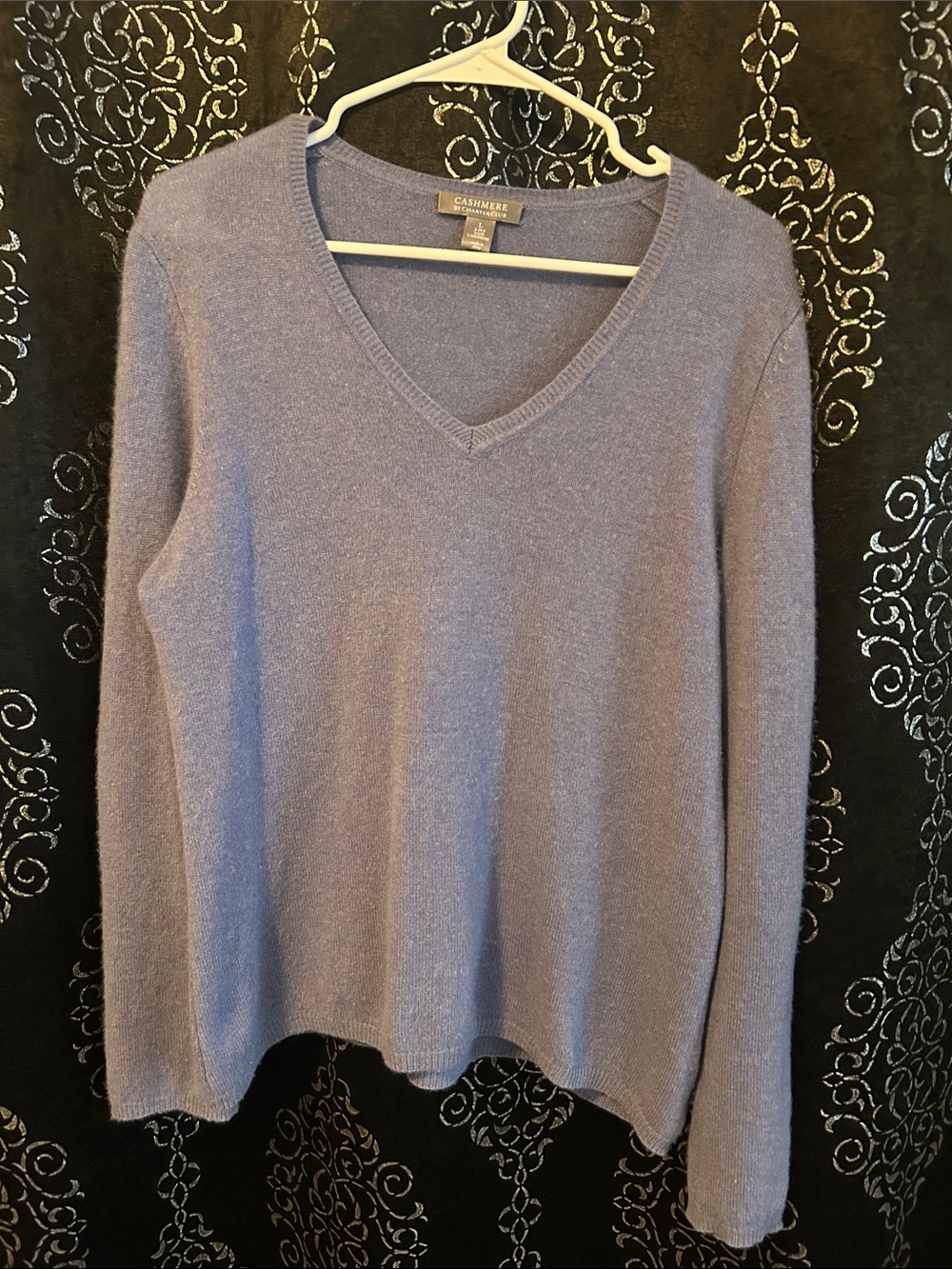 Charter Club 100% Cashmere V-Neck Sweater Purple L
